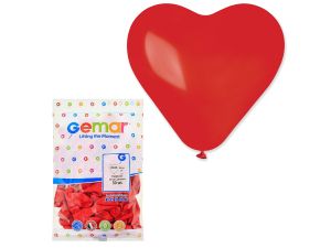 BALON CR17 PASTEL SERCE DUŻE CZERWONE 45/50SZT