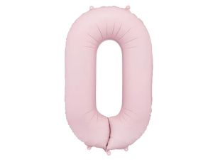 BALON FOLIOWY CYFRA "0" 86CM J. RÓŻOWY PARTYDECO