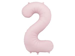 BALON FOLIOWY CYFRA "2" 86CM J. RÓŻOWY PARTYDECO