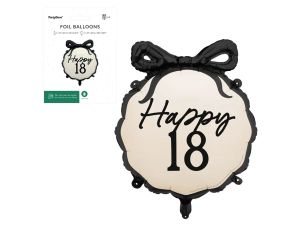 BALON FOLIOWY PASTYLKA HAPPY "18" 47X53CM PARTYDEC