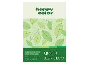 BLOK DECO GREEN HAPPY COLOR A4, 20ARK  170G 5KOL