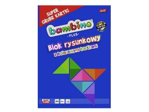 BLOK RYSUNKOW A4 16 KARTEK BAMBINO + ZŁOTY/SREBRNY