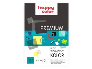 BLOK TECHNICZNY KOLOR A4 220G 10 ARKUSZY HAPPY COL