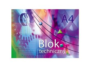 BLOK TECHNICZNY KRESKA A4 KOLOROWY 10 KARTEK    12