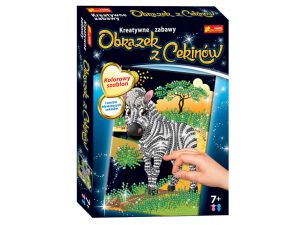 CEKINOWY OBRAZEK ZEBRA RANOK