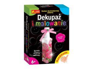 DEKUPAŻ I MALOWANIE  RÓŻOWE KWIATY 