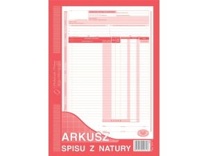 DRUK ARKUSZ SPISU Z NATURY M&P A4 ORYGINAŁ+KOPIA PIONOWY 341-1,