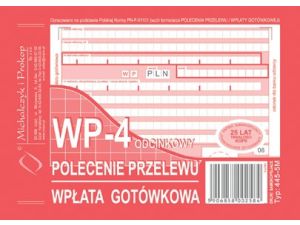 DRUK POLECENIE PRZELEWU WPŁATY GOTÓWKOWA  4-ODCINKOWY M&P A6/80 445-5M
