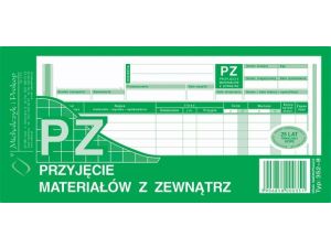 DRUK PZ PRZYJĘCIE MATERIAŁU Z ZEWNĄTRZ M&P 1/3 A4 352-8