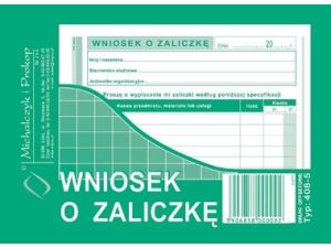 DRUK WNIOSEK O ZALICZKĘ M&P A6 408-5