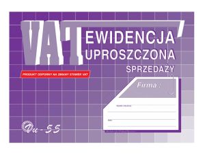 EWIDENCJA SPRZEDAŻY VAT UPROSZCZONA A5 VU55