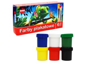 FARBY PLAKATOWE  6 KOLORÓW 20ML MONA PUDEŁKO