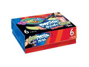 FARBY PLAKATOWE GLOW 6 KOLORÓW 20ML COLORINO