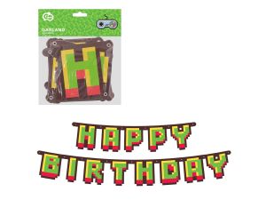 GIRLANDA PAPIEROWA HAPPY BIRTHDAY GAME ON 160 CM