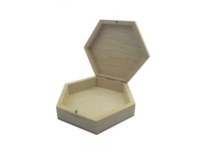 KASETKA DREWNIANA SZEŚCIOKĄTNA 21CM 540-269