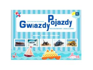 KOLOROWANKA GWIAZDY POJAZDY A4/16 Z NAKLEJKAMI