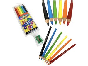 KREDKI OŁÓWKOWE OKRĄGŁE JUMBO 6 KOLORÓW COLORINO