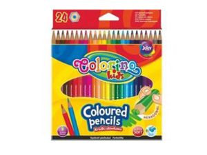 KREDKI OŁÓWKOWE SZEŚCIOKĄTNE 24 KOLORY COLORINO