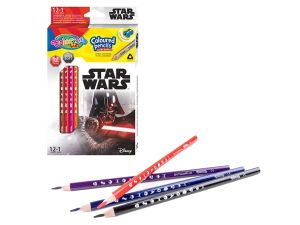 KREDKI TRÓJKĄTNE 12 SZT. +TEMP. STAR WARS COLORINO