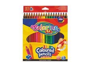 KREDKI TRÓJKĄTNE JUMBO COLORINO 18 KOLORÓW