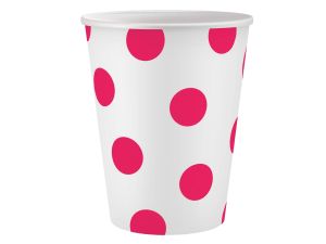 KUBECZKI PAP. GROSZKI MAGENTA 250ML A'6 GODAN