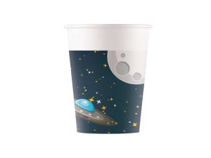 KUBECZKI PAP. ROCKET SPACE 200ML 8SZT GODAN