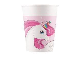 KUBECZKI PAP. UNICORN RAINBOW 200ML 8SZT GODAN