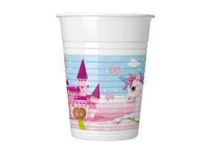 KUBECZKI PLASTIKOWE UNICORN 200ML 8SZT GODAN
