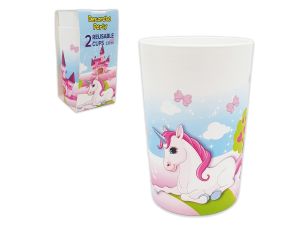 KUBECZKI PLASTIKOWE UNICORN 230ML 2SZT GODAN