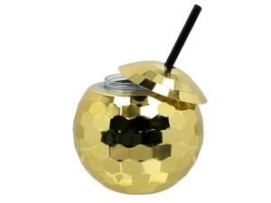 KUBEK KULA DISCO Z RURKĄ ZŁOTY 650ML GODAN