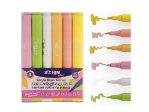 MARKER AKRYLOWY ZESTAW BRUSH 6 KOLORÓW SSC430 STRIGO