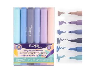 MARKER AKRYLOWY ZESTAW BRUSH 6 KOLORÓW SSC431 STRIGO