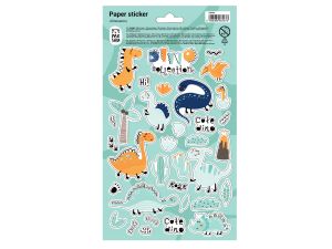 MESHU NAKLEJKI PAPIEROWE DINOSAURS 12X21CM 36 NAKL