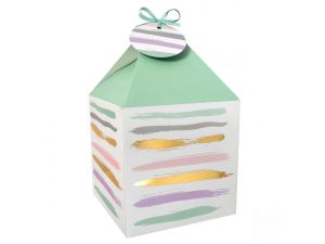 PUDEŁKO NA PREZENT 11X11 4SZT PASTELOWO-ZŁOTE