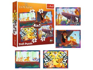 PUZZLE 4W1 ODWAŻNY KRÓL LEW TREFL