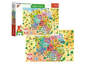 PUZZLE 54 EDUK. MAPA POLSKI 15556 TREFL