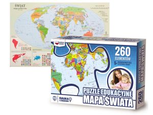 PUZZLE EDUKACYJNE MAPA ŚWIATA 7040