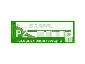 PZ PRZYJĘCIE MATERIAŁÓW 1/2 A4 362-0