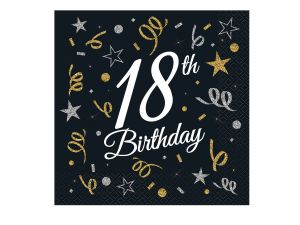 SERWETKI 18TH BIRTHDAY 33X33 20SZT GODAN