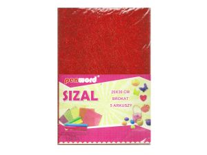 SIZAL W ARKUSZACH BROKAT CZERWONY 20X30 A'5