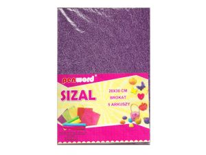 SIZAL W ARKUSZACH BROKAT FIOLETOWY 20X30 A'5