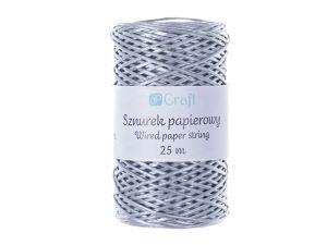 SZNUREK PAPIEROWY Z DRUCIKIEM SREBRNY 25M DPSZ-014