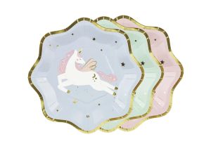 TALERZYKI JEDNOROŻEC MIX 18X18CM A'6 PARTYDECO