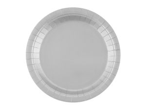 TALERZYKI PAP JEDNOKOL SREBRNE 23CM 14SZT