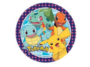 TALERZYKI PAP POKEMON OKRĄGŁE 23CM 8SZT 7799 GODAN