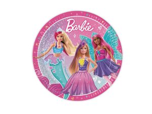 TALERZYKI PAPIEROWE BARBIE FANTASY MATTEL 23CM A'8