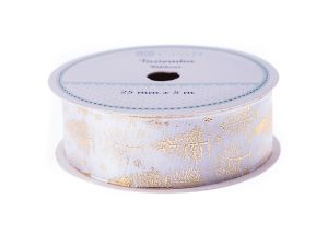 TASIEMKA WHITE CHRISTMAS 25MM X 5M CHOINKI