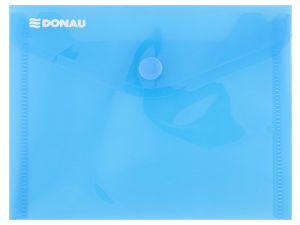 Teczka kopertowa DONAU zatrzask, PP, A6, 180mikr., niebieska