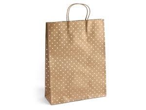 TOREBKI PAPIEROWE KRAFT ZŁOTE KROPKI 39x10x30 A'5