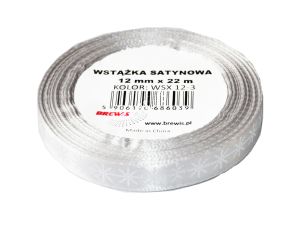 WSTĄŻKA SATYNOWA BN 12MM WSX12 KOLOR 3 SREBRNE 